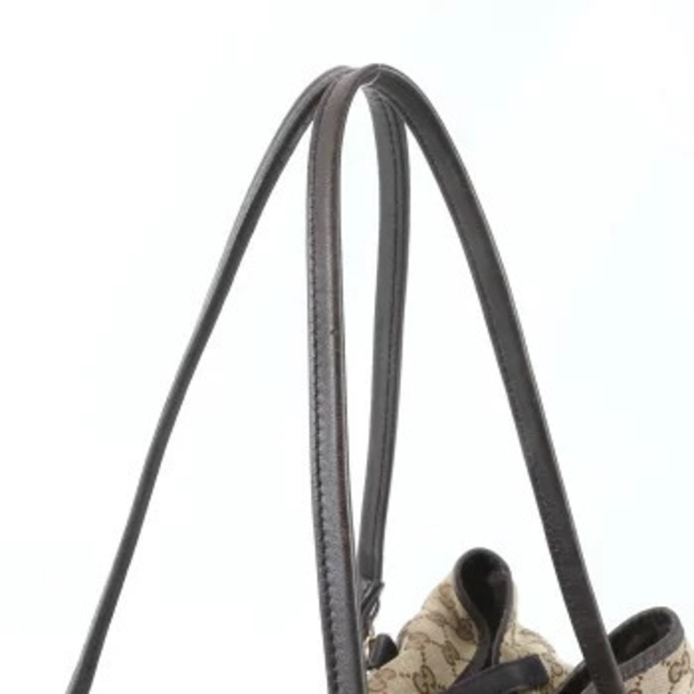 Gucci Tote Shoulder GG Handbag Twins Canvas Leather Bag Black
